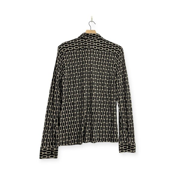 NILI LOTAN Celestine Print Shirt, Small Chain Print, Size L, MRSP $695 - Picture 2 of 16